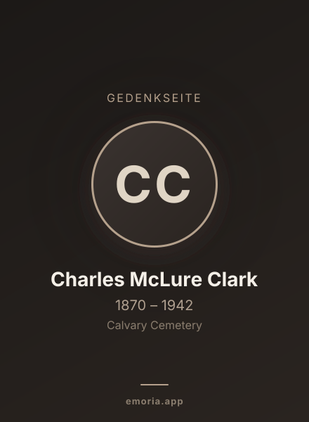 Gedenkportrait von Charles McLure Clark