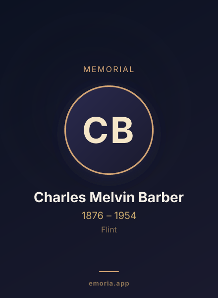 Memorial portrait of Charles Melvin Barber