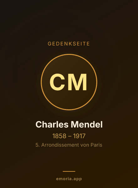 Gedenkportrait von Charles Mendel