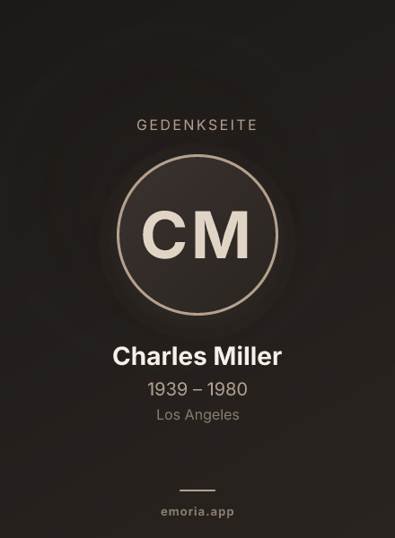 Gedenkportrait von Charles Miller