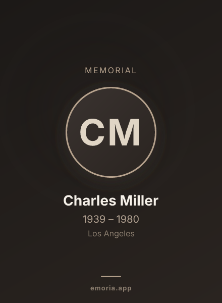 Memorial portrait of Charles Miller