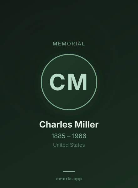 Memorial portrait of Charles Miller