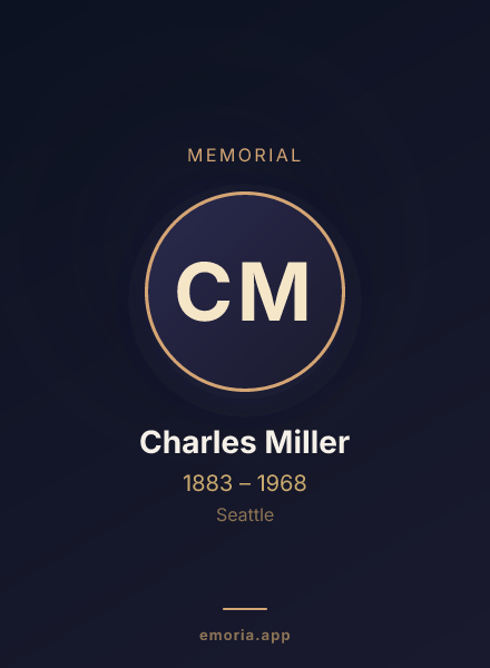 Memorial portrait of Charles Miller