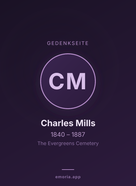 Gedenkportrait von Charles Mills