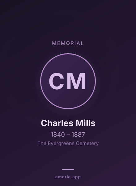 Memorial portrait of Charles Mills