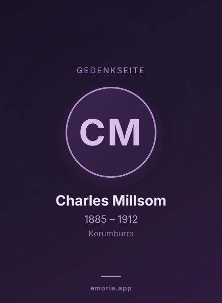 Gedenkportrait von Charles Millsom