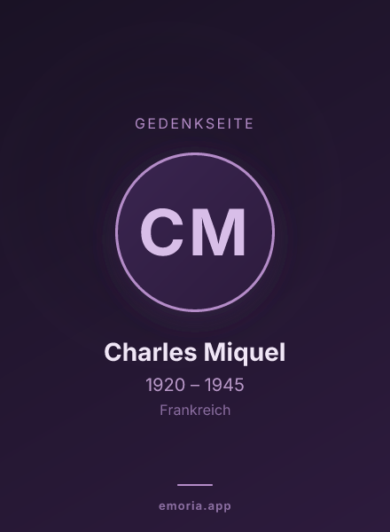 Gedenkportrait von Charles Miquel