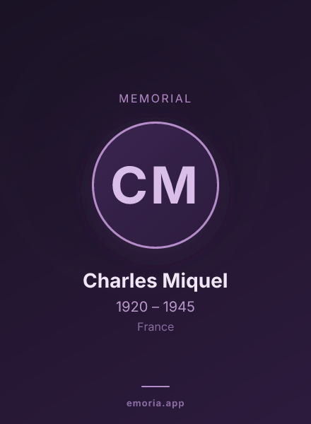 Memorial portrait of Charles Miquel