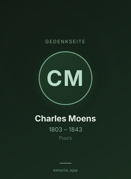 Gedenkportrait von Charles Moens