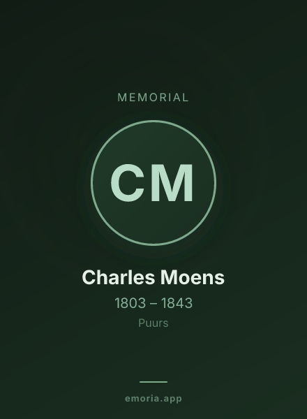 Memorial portrait of Charles Moens