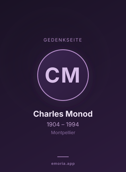 Gedenkportrait von Charles Monod