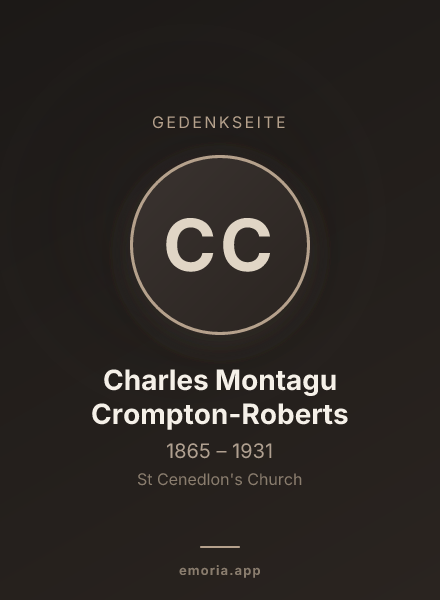 Gedenkportrait von Charles Montagu Crompton-Roberts