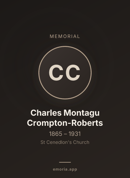 Memorial portrait of Charles Montagu Crompton-Roberts