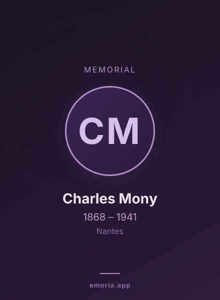Memorial portrait of Charles Mony