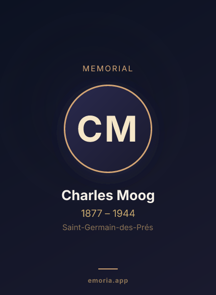 Memorial portrait of Charles Moog