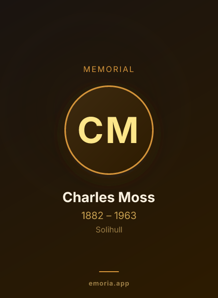 Memorial portrait of Charles Moss
