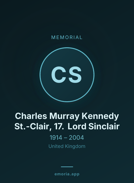 Memorial portrait of Charles Murray Kennedy St.-Clair, 17. Lord Sinclair
