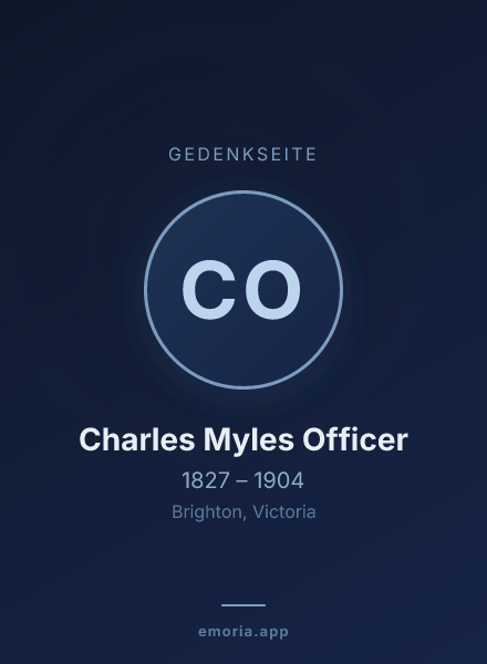 Gedenkportrait von Charles Myles Officer