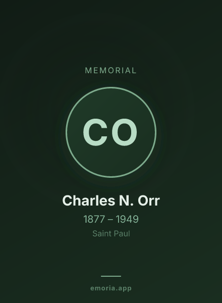 Memorial portrait of Charles N. Orr