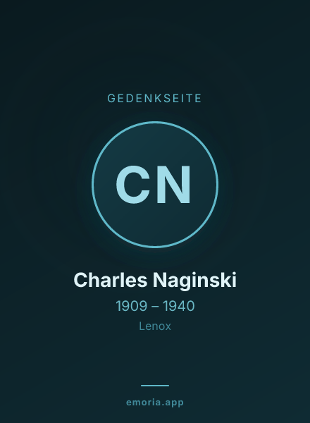 Gedenkportrait von Charles Naginski