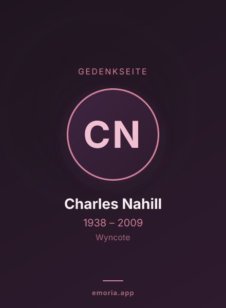 Gedenkportrait von Charles Nahill
