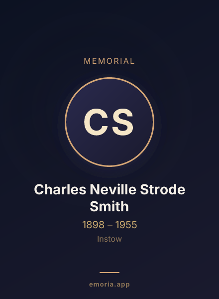Memorial portrait of Charles Neville Strode Smith