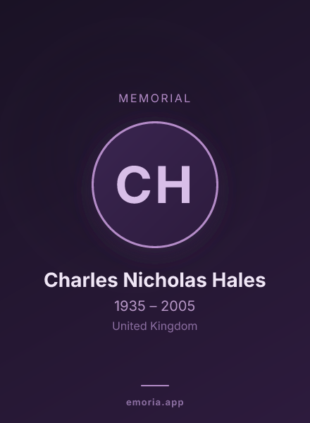 Memorial portrait of Charles Nicholas Hales