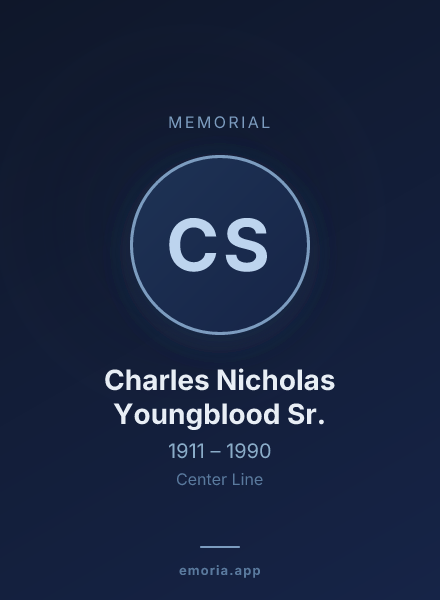 Memorial portrait of Charles Nicholas Youngblood Sr.