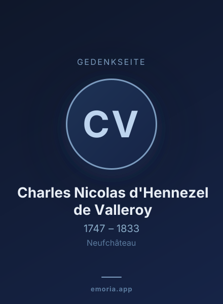 Gedenkportrait von Charles Nicolas d'Hennezel de Valleroy