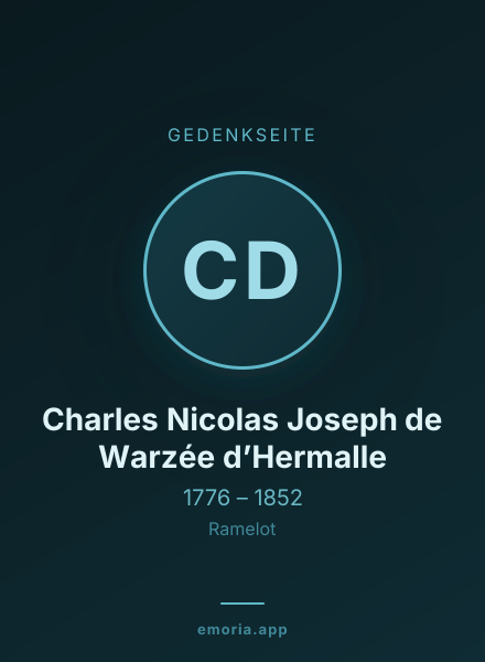 Gedenkportrait von Charles Nicolas Joseph de Warzée d’Hermalle