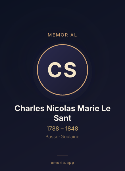 Memorial portrait of Charles Nicolas Marie Le Sant
