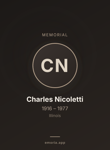 Memorial portrait of Charles Nicoletti