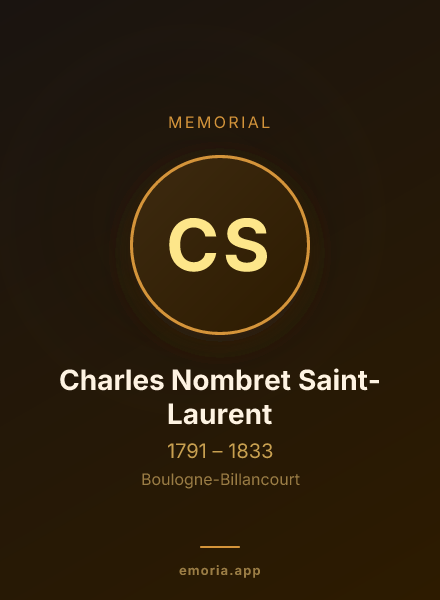 Memorial portrait of Charles Nombret Saint-Laurent