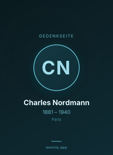 Gedenkportrait von Charles Nordmann