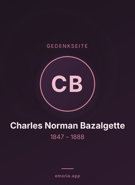 Gedenkportrait von Charles Norman Bazalgette