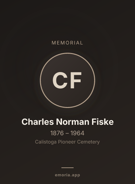 Memorial portrait of Charles Norman Fiske