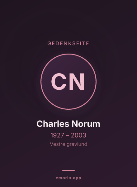 Gedenkportrait von Charles Norum