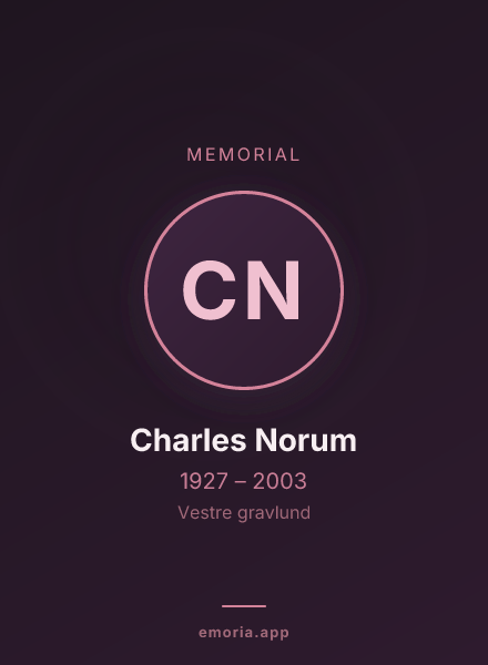 Memorial portrait of Charles Norum