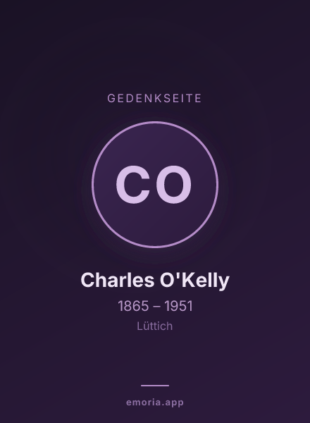 Gedenkportrait von Charles O'Kelly