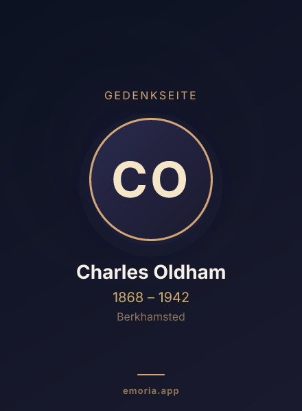 Gedenkportrait von Charles Oldham