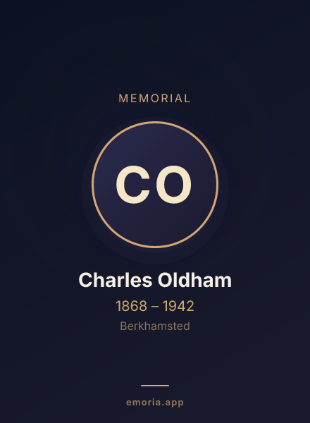 Memorial portrait of Charles Oldham
