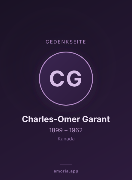 Gedenkportrait von Charles-Omer Garant