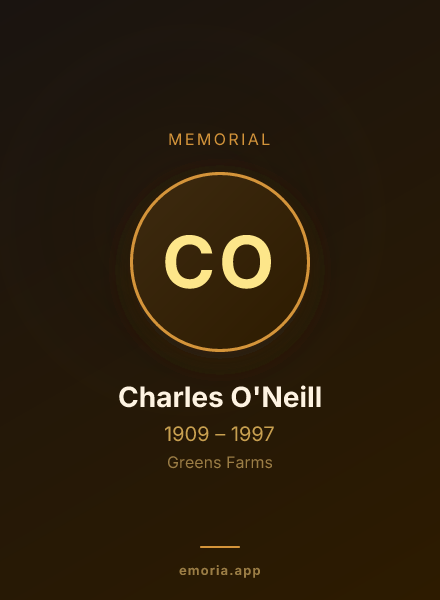 Memorial portrait of Charles O'Neill