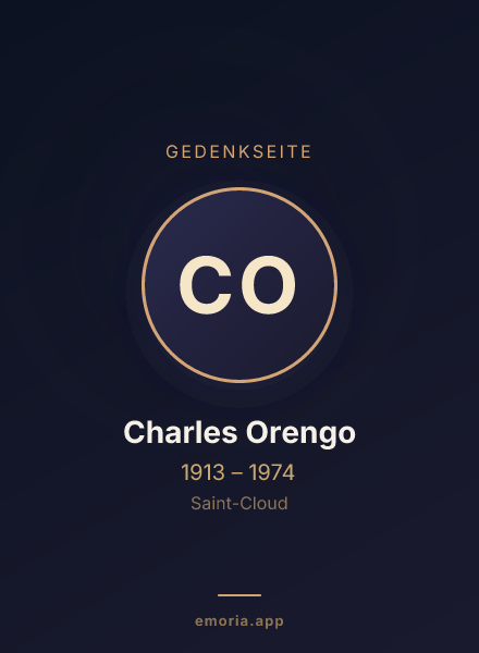 Gedenkportrait von Charles Orengo