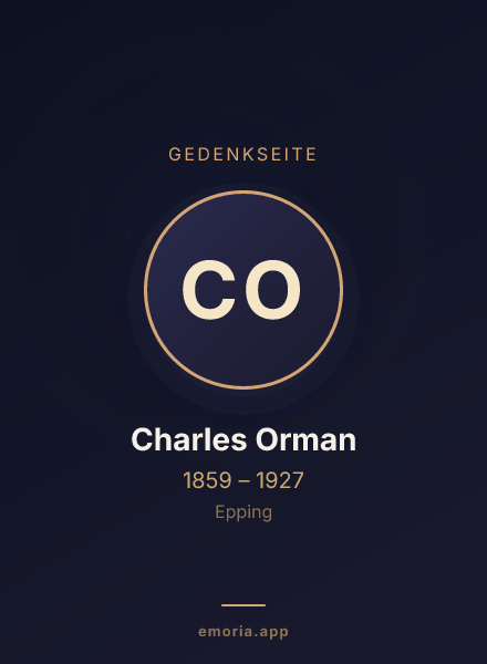Gedenkportrait von Charles Orman