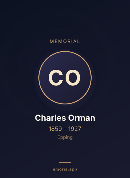 Memorial portrait of Charles Orman