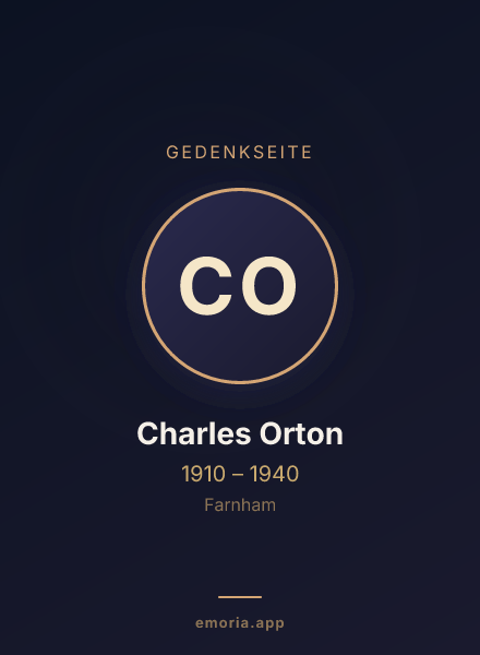 Gedenkportrait von Charles Orton