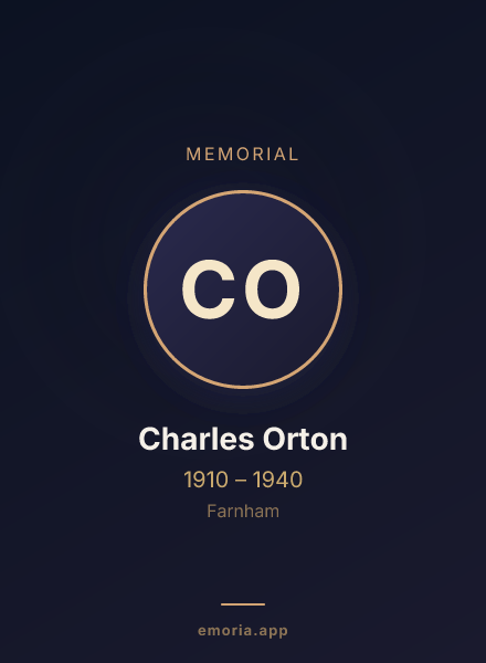 Memorial portrait of Charles Orton