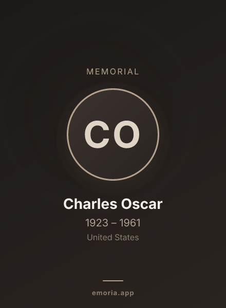 Memorial portrait of Charles Oscar