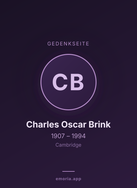 Gedenkportrait von Charles Oscar Brink